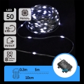 Aigostar -LED guirlande de Noël d'extérieur 50xLED/8 fonctions 3xAA 5,3m IP44 blanc froid