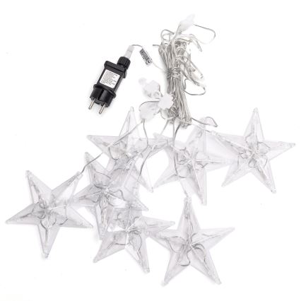 Aigostar - Guirlande de Noël LED extérieure 70xLED 1,2x1m IP44 blanc froid, motif étoiles