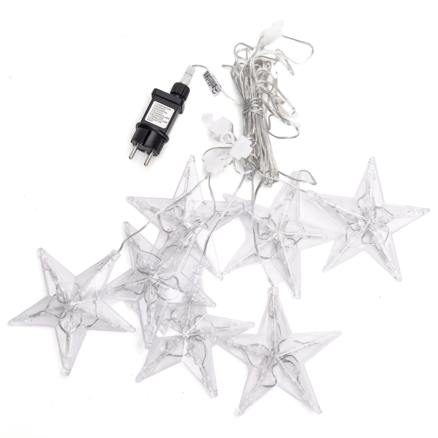 Aigostar - Guirlande de Noël LED extérieure 70xLED 1,2x1m IP44 blanc froid, motif étoiles
