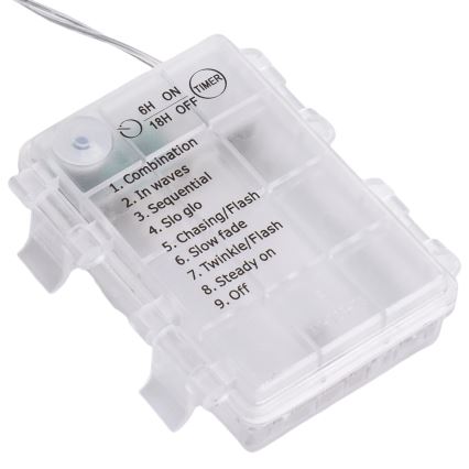 Aigostar - Guirlande de Noël LED extérieure 300 LED / 8 fonctions, 3xAA, 18 x 0,4 m, IP44, multicolore
