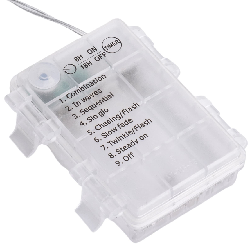 Aigostar - Guirlande de Noël LED extérieure 300 LED / 8 fonctions, 3xAA, 18 x 0,4 m, IP44, multicolore
