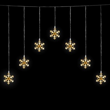 Aigostar - Guirlande de Noël LED pour l'extérieur 84 LED 1,2 x 1 m IP44 blanc chaud, à motifs flocons