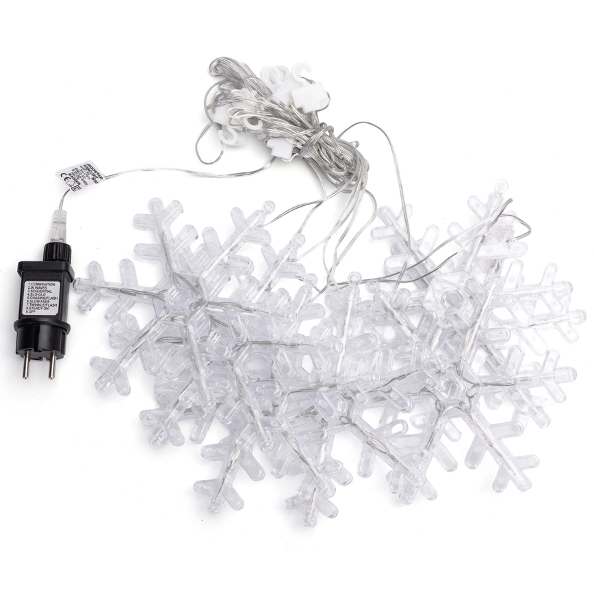Aigostar - Guirlande de Noël LED pour l'extérieur 84 LED 1,2 x 1 m IP44 blanc chaud, à motifs flocons