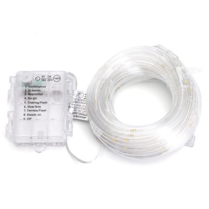 Aigostar - Guirlande de Noël LED d'extérieur 150xLED/8 fonctions 3xAA 15,3m IP44 blanc chaud