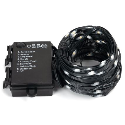 Aigostar -LED Guirlande lumineuse de Noël d'extérieur 150xLED/8 fonctions 3xAA 15,3m IP44 blanc chaud