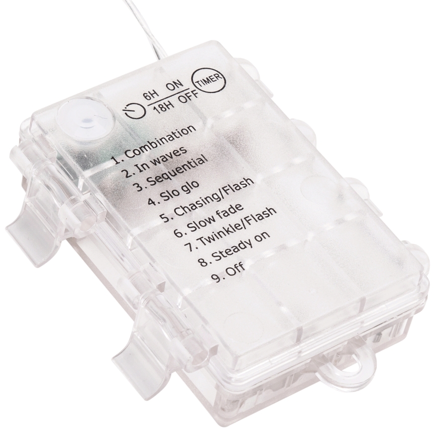 Aigostar - LED Guirlande de Noël d'extérieur 50xLED/8 fonctions 3xAA 5,3m IP44 rose/blanc chaud