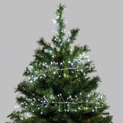 Aigostar - Guirlande de Noël LED d'extérieur 300 LED / 8 fonctions, 3xAA, 9,3 m, IP44, blanc froid