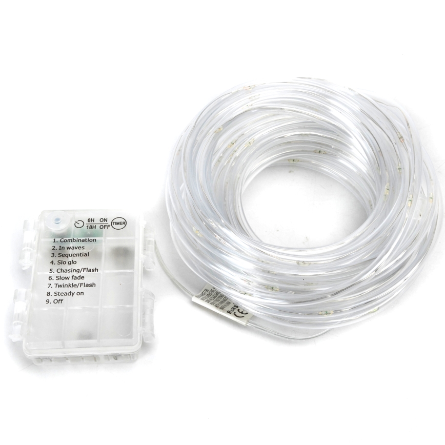 Aigostar - Guirlande lumineuse LED d'extérieur 100xLED/8 fonctions 3xAA 10,3m IP44 multicolore