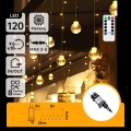 Aigostar - LED Guirlande lumineuse extérieure de Noël 120xLED/8 fonctions 3x0,6m IP44 blanc chaud + télécommande