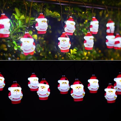 Aigostar - Guirlande solaire LED 10 × LED / 3,8 m, IP44, blanc froid, 400 mAh
