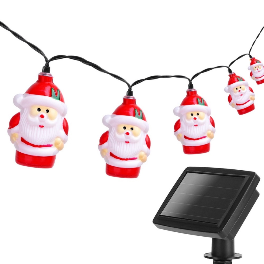 Aigostar - Guirlande solaire LED 10 × LED / 3,8 m, IP44, blanc froid, 400 mAh