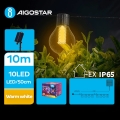 Aigostar - LED Guirlande solaire décorative 10xLED/8 fonctions 10,5m IP65 blanc chaud