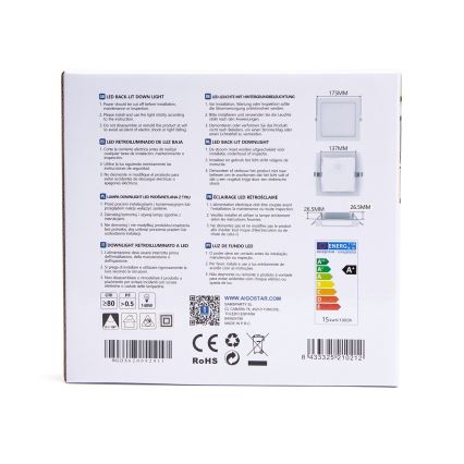 Aigostar - LED Hang plafondverlichting LED/15W/230V 17,5x17,5 cm 3000K wit