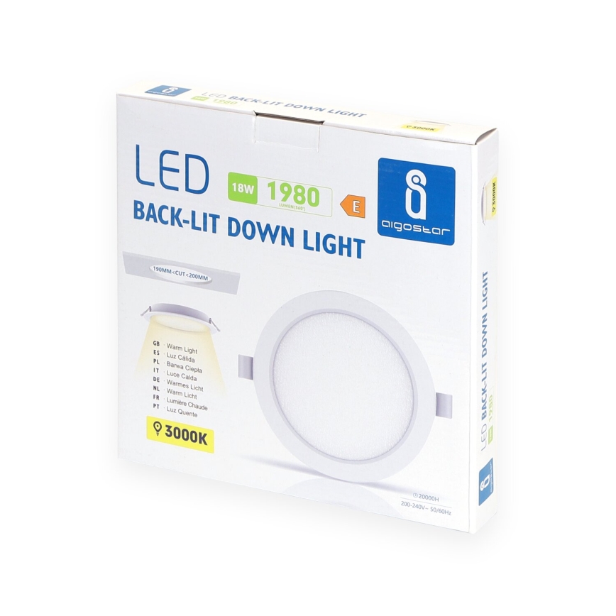 Aigostar - LED Hang plafondverlichting LED/18W/230V 3000K diameter 27,5 cm wit