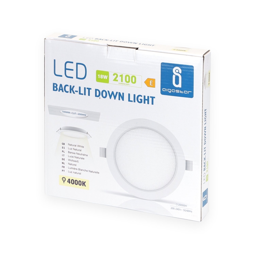Aigostar - LED Hang plafondverlichting LED/18W/230V 4000K diameter 22 cm wit