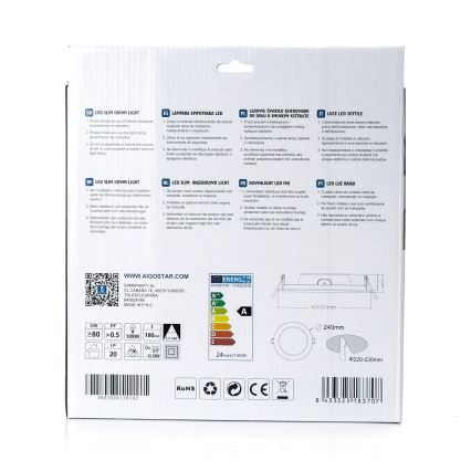 Aigostar - LED Hang plafondverlichting ULTRATHIN LED/24W/230V 4000K wit