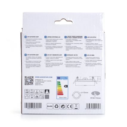 Aigostar - LED Hang plafondverlichting ULTRATHIN LED/6W/230V 3000K wit