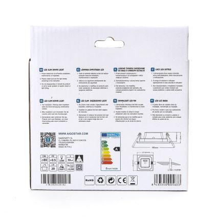 Aigostar - LED Hang plafondverlichting ULTRATHIN LED/6W/230V 6000K wit