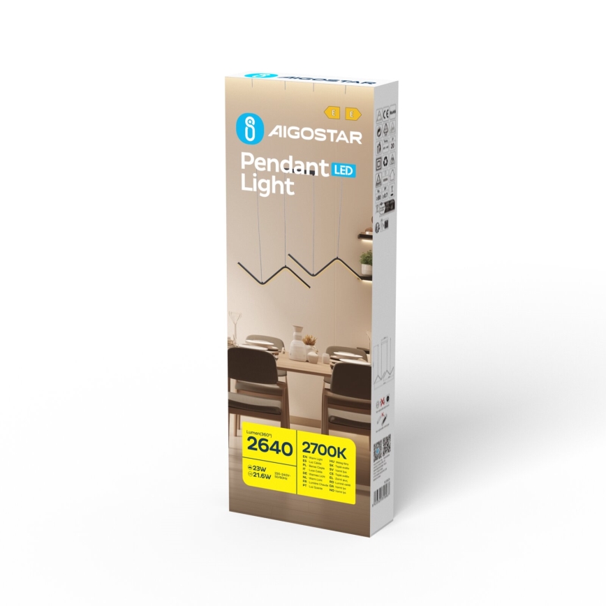 Aigostar - LED Hanglamp aan een koord LED/23W/230V 2700K