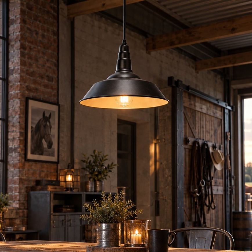 Aigostar - LED hanglamp aan kabel 1xE27/60W/230V Ø 36 cm zwart