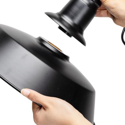 Aigostar - LED hanglamp aan kabel 1xE27/60W/230V Ø 36 cm zwart