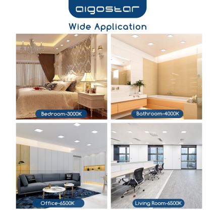 Aigostar - LED-inbouwarmatuur 6W/230V 3000K 12x12 cm wit