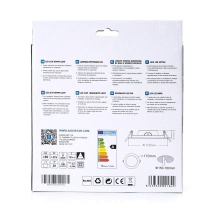Aigostar - LED-inbouwarmatuur ULTRATHIN LED/16W/230V 4000K wit