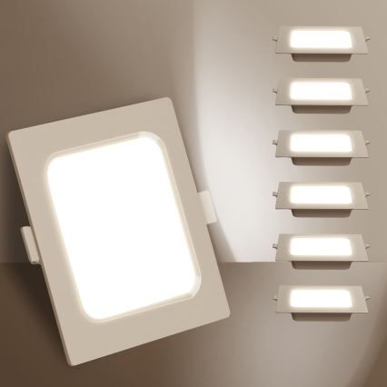Aigostar - LED Inbouwlamp LED/6W/230V 4000K 12x12 cm wit