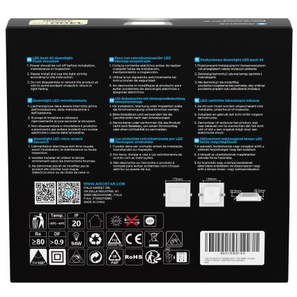 Aigostar - LED Inbouwspot LED/12W/230V 4000K 17,5x17,5 cm wit