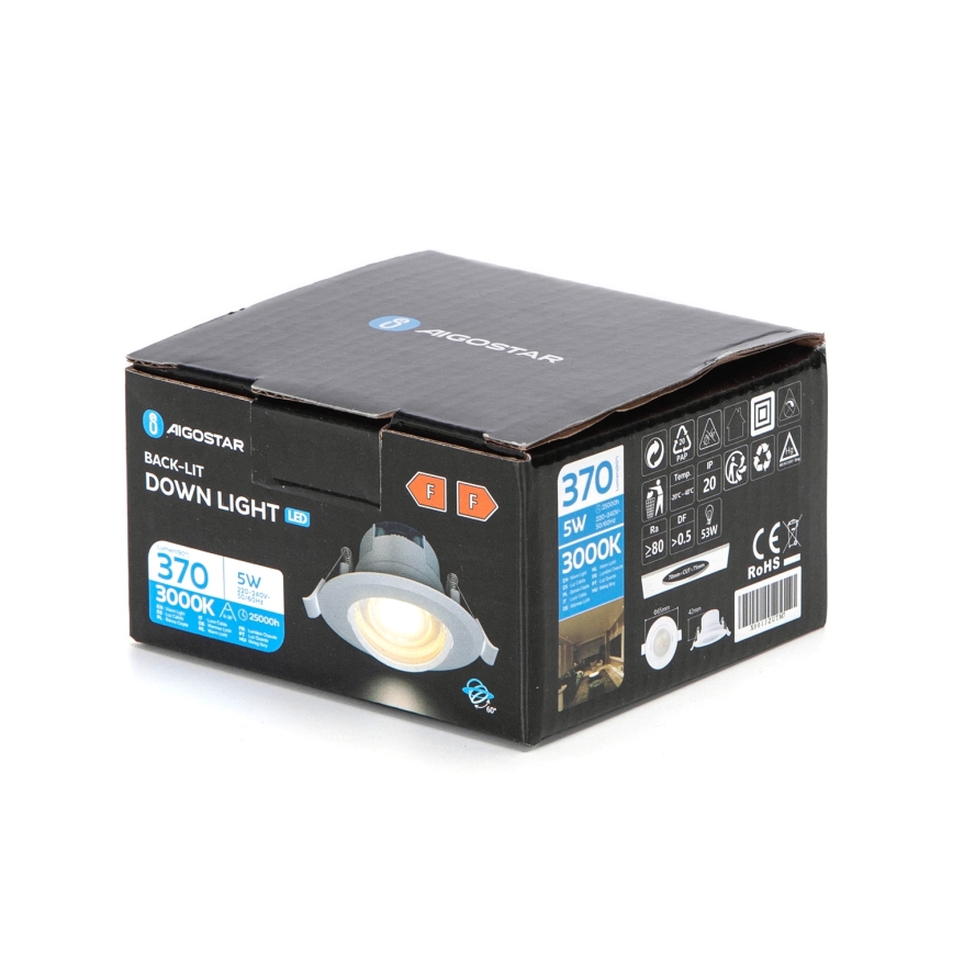 Aigostar - LED inbouwspot LED/5W/230V 3000K pr. 8,5 cm wit