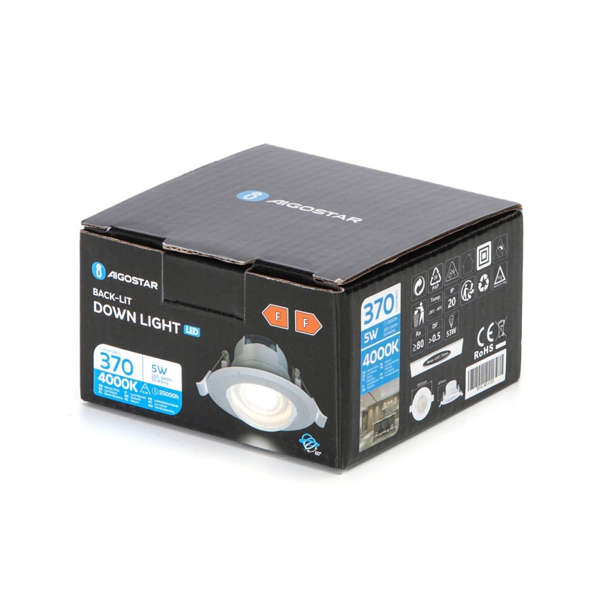 Aigostar - LED inbouwspot LED/5W/230V 4000K Ø 8,5 cm wit