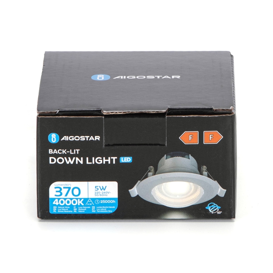 Aigostar - LED inbouwspot LED/5W/230V 4000K Ø 8,5 cm wit