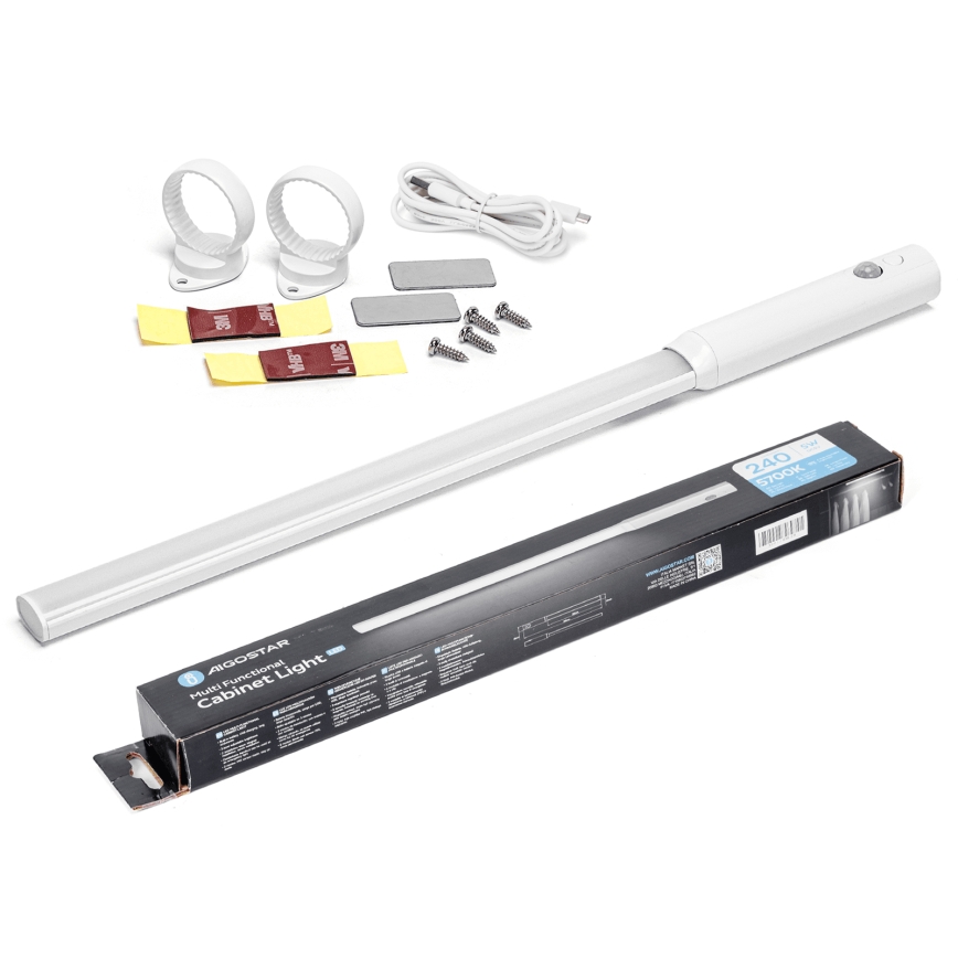 Aigostar - LED-kastverlichting met bewegingssensor LED/5W/5V 1800 mAh 5700K wit