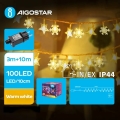 Aigostar - LED Kerst lichtsnoer voor buiten 100xLED/8 Functies 13m IP44 warm wit