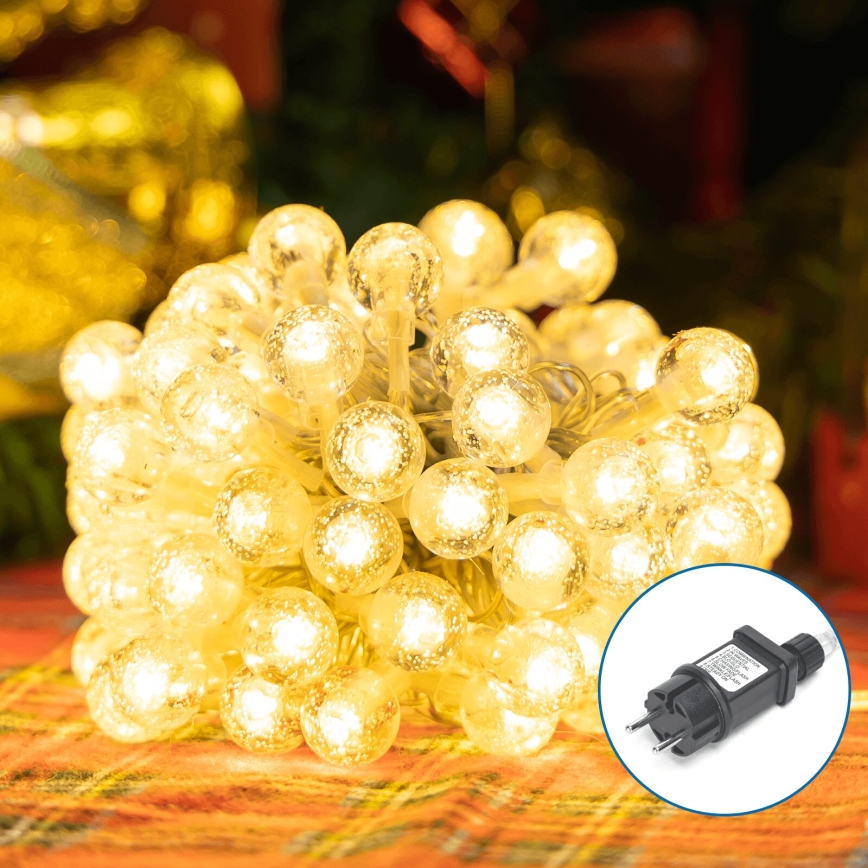Aigostar - LED Kerst lichtsnoer voor buiten 100xLED/8 Functies 13m IP44 warm wit