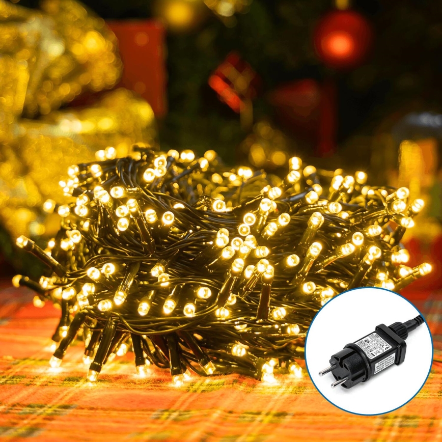 Aigostar - LED Kerst lichtsnoer voor buiten 400xLED/8 Functies 23m IP44 warm wit
