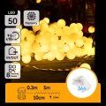 Aigostar - LED Kerst lichtsnoer voor buiten 50xLED/3xAA/8 Functies 5,3 m IP44 warm wit