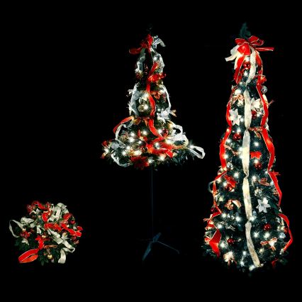 Aigostar - LED Buiten kerstboom 100xLED 1,5m IP44 rood en koel wit