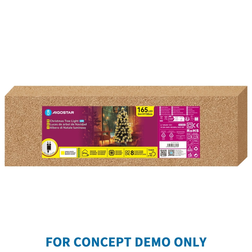 Aigostar - LED kerstboom voor buiten 55xLED/8 functies 0,6 m IP44 warm wit