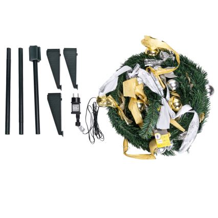 Aigostar - LED buitenkerstboom 80xLED 1,2m IP44 wit/goud warm wit