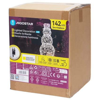 Aigostar - LED Kerstdecoratie voor buiten LED/3,6W/31/230V 2700K 60 cm IP44 sneeuwpop