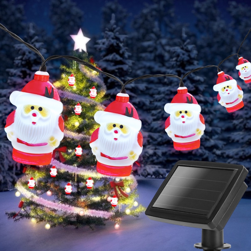Aigostar - LED-kerstketting op zonne-energie 10xLED/3,8 m IP44 koud wit 400 mAh
