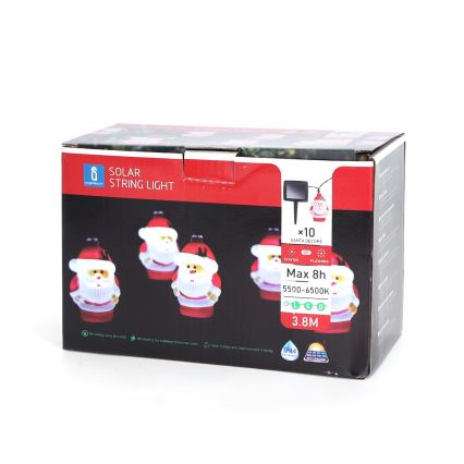 Aigostar - LED-kerstketting op zonne-energie 10xLED/3,8 m IP44 koud wit 400 mAh