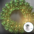 Aigostar - LED-kerstkrans voor buiten, 72 LED / 3xAA, Ø 50 cm, IP44, warm wit