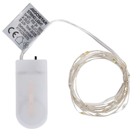 Aigostar - LED kerstslinger 20xLED/2xCR2032 2m meerkleurig