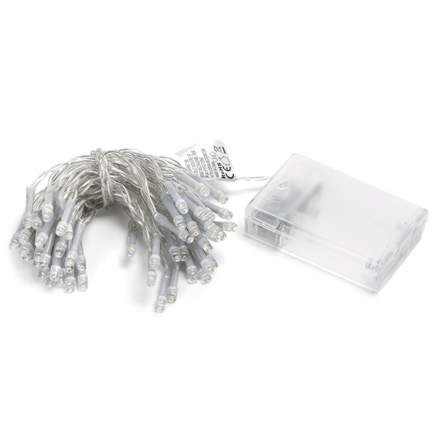 Aigostar - LED kerstslinger 50xLED/3xAA 5,3m warm wit