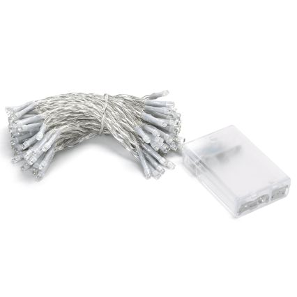 Aigostar - LED kerstsnoer 100xLED/3xAA 10,3m koud wit