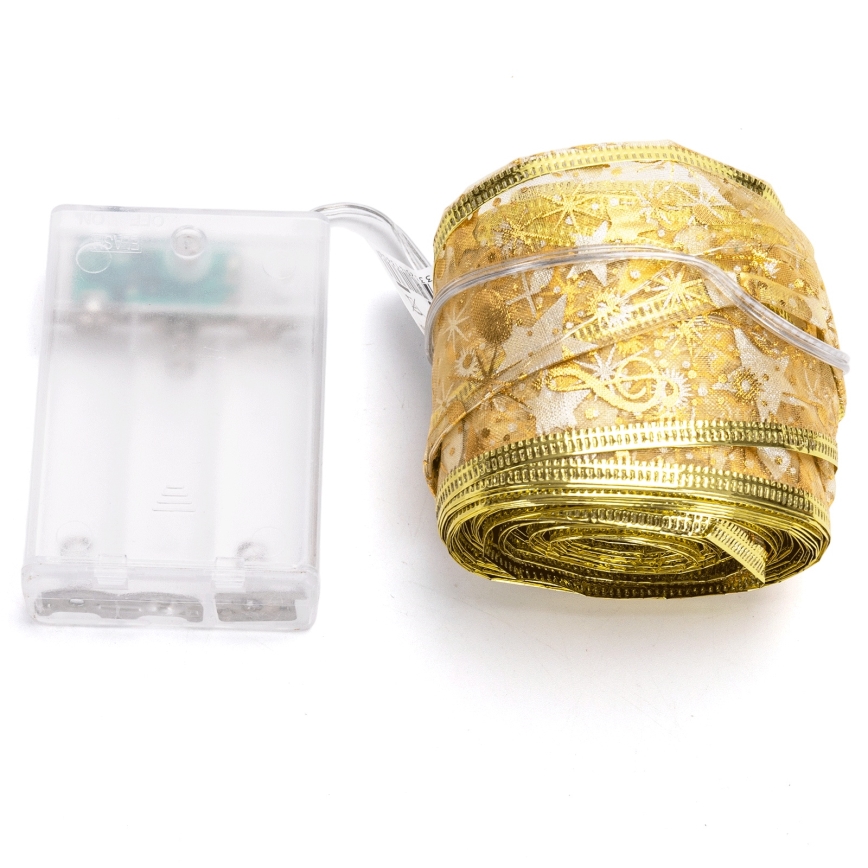 Aigostar - LED-kerstsnoer 100xLED/3xAA 10 m warm wit goudkleurig