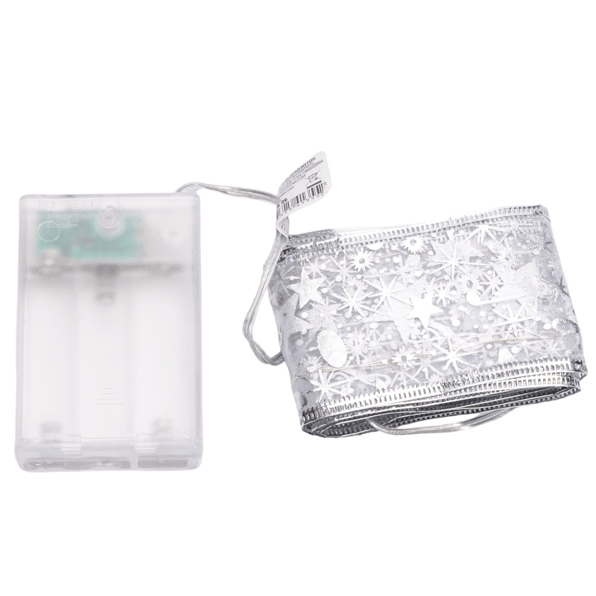 Aigostar - LED kerstverlichting 20xLED/3xAA 2 m warm wit zilver