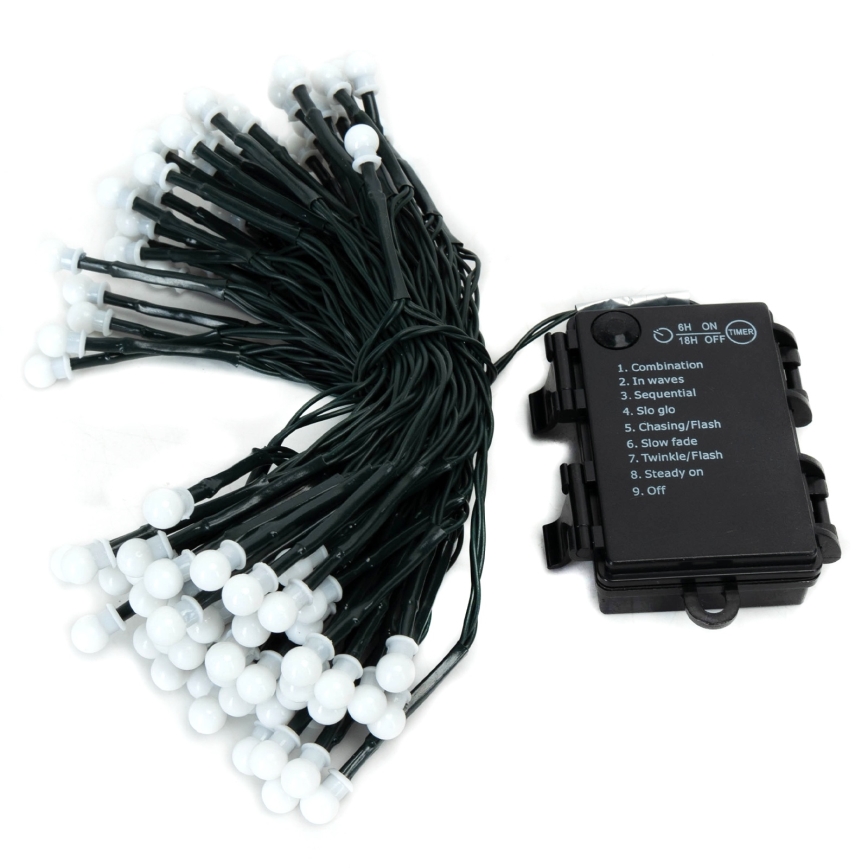 Aigostar - LED buiten kerstverlichting 100xLED/8 functies 3xAA 10,3m IP44 warm wit